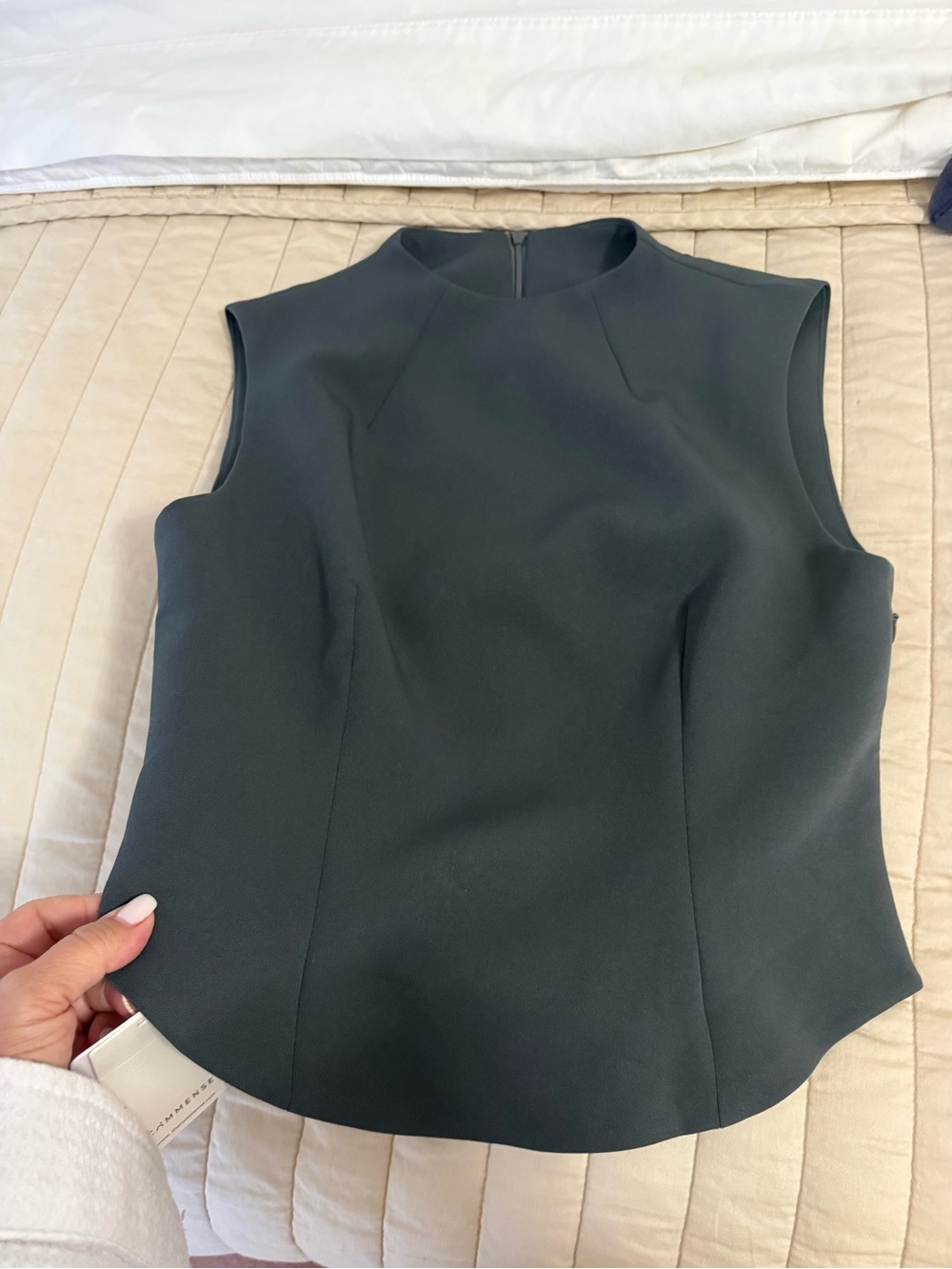 Sleeveless Mock Neck Women's Top in Deep Teal